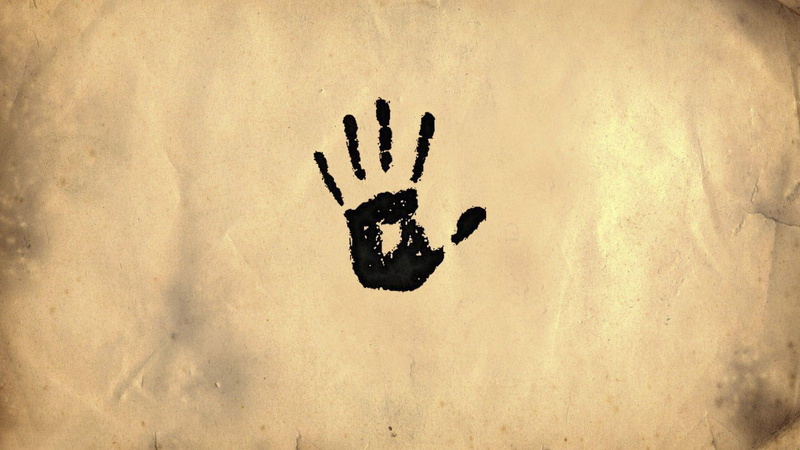 palm, 1920x1080, 1080P, black, print, minimalistic, hand