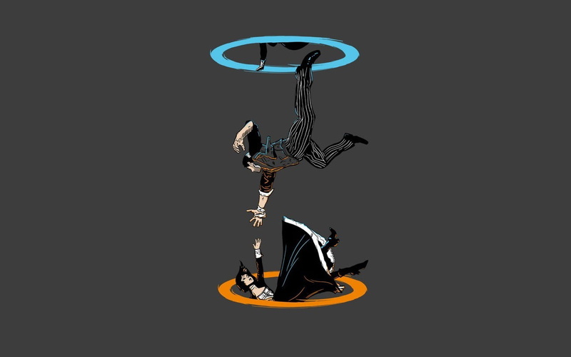 activity, still life, cut out, 720P, sport, Portal (game), art and craft, BioShock Infinite, indoors, technology, creativity, metal, jump, video games