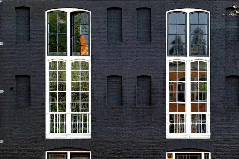 holland, apartment, no people, built structure, facade, jordan, brick, window, home, painted brick, building, outdoors, reflection, 4K, windows, europe