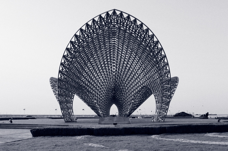 day, connection, history, clear sky, sky, travel destinations, water, the past, building exterior, bw, no people, sea, travel, tourism, nature, asian, 4K