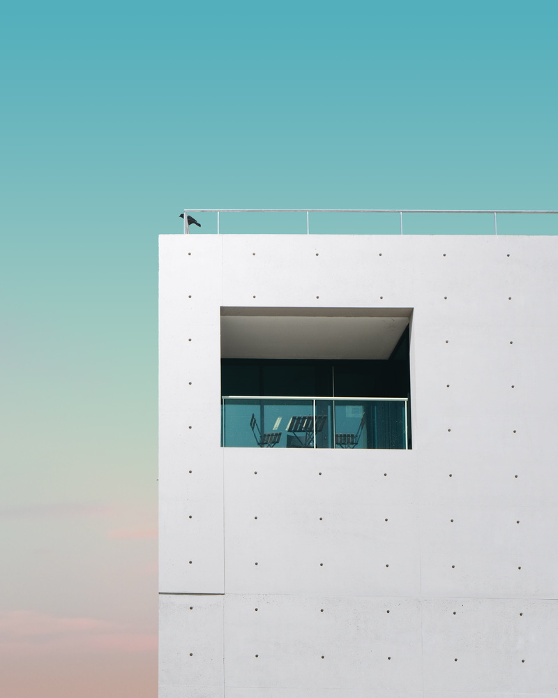 light, technology, day, built structure, white color, window, chair, minimalism, outdoors, architecture, sky, white, blue, door, table, perched, gray, building