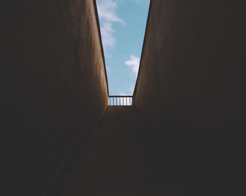composition, corridor, day, stairs, light, low angle view, blue, architecture, 4K, stares, concrete, skylight, kampala, gray, garden city, steps and staircases