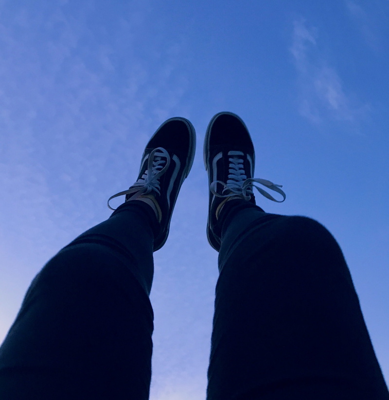 shoes, human limb, unrecognizable person, personal perspective, human foot, low section, footwear, feet, wear, sneakers, skool, recreation, one person