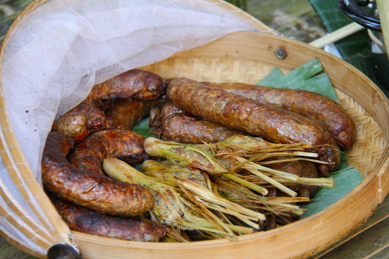 fish, wellbeing, laos, freshness, basket, Meats, healthy eating, high angle view, focus on foreground, day, lunch, Authentic, food and drink, meat, Delicious