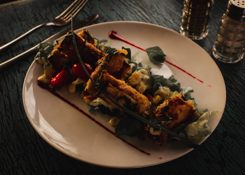 eating utensil, garnish, dinner, healthy, crustacean, ready-to-eat, indoors, temptation, 4K, plate, eggplant, seafood, high angle view, meal, food, aubergine