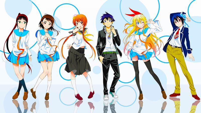 1080P, Kirisaki Chitoge, Nisekoi, Onodera Kosaki, Ichijou Raku, Miyamoto Ruri, school uniform, Tsugumi Seishirou, anime girls, Tachibana Marika, anime