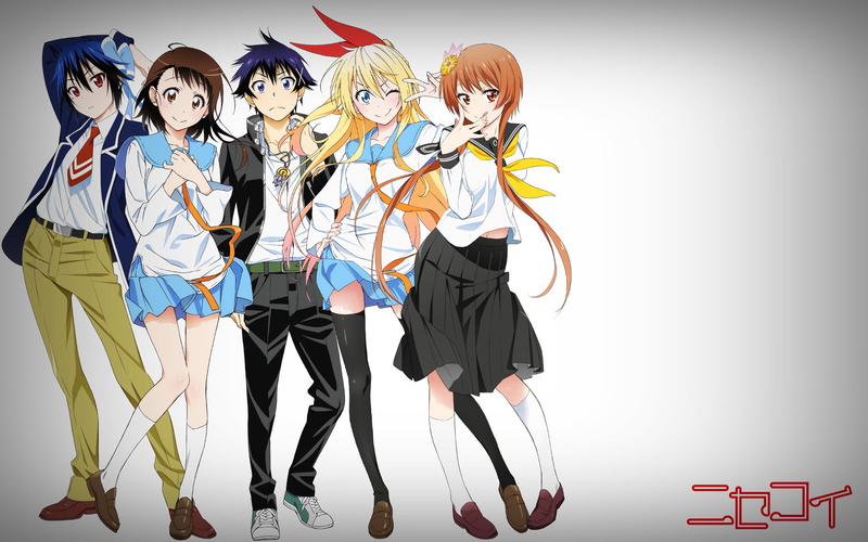 females, people, Anime, standing, adult, men, Nisekoi, looking at camera, businesswoman, young adult, Chitoge Kirisaki, 1080P, full length, Marika Tachibana