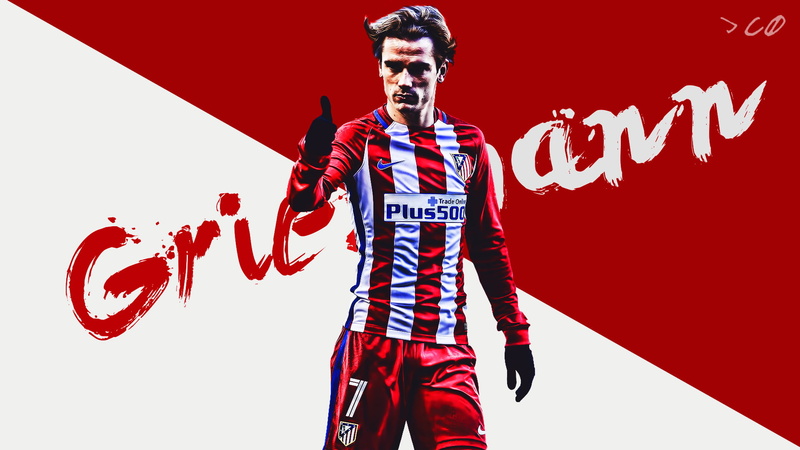 simple background, soccer, Antoine Griezmann, sport, 1080P, men