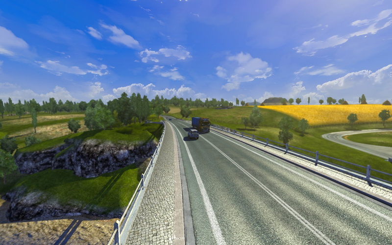 plant, land vehicle, highway, sunlight, environment, transportation, motor vehicle, white, scenics - nature, Euro Truck Simulator 2, day, illustration