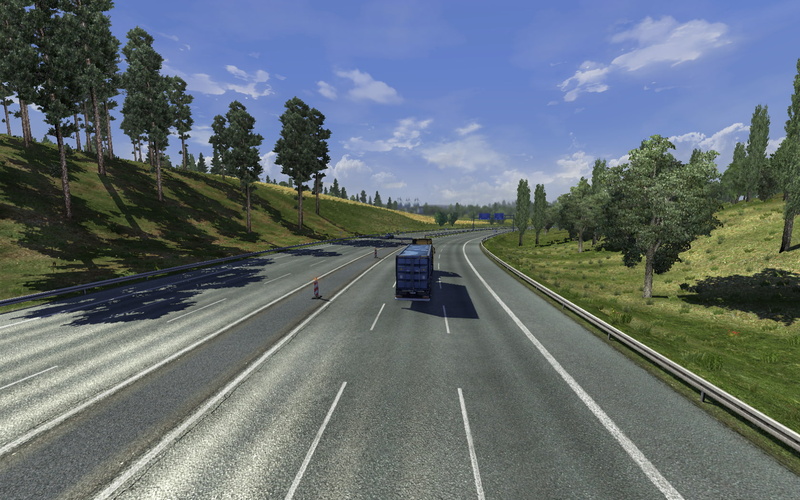 the way forward, no people, road marking, trucks, plant, video games, sunlight, outdoors, nature, mode of transportation, non-urban scene, cloud - sky