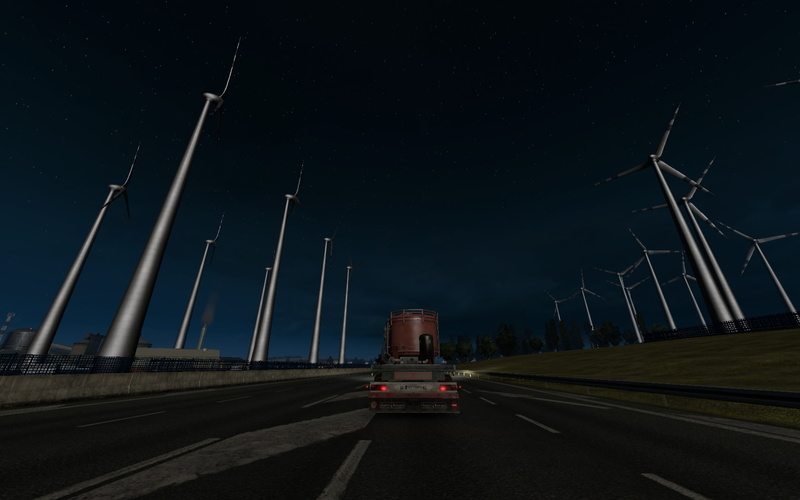 car, video games, no people, sky, sign, street, direction, outdoors, architecture, road, illuminated, Euro Truck Simulator 2, cargo, symbol, connection