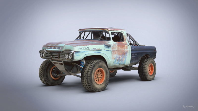 1080P, 1959 Ford F250 stake bed ranch truck, car, Trophy Rat