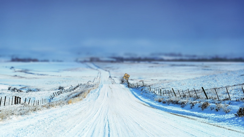 field, winter, protections, snow, sign, stakes, 1080P, road