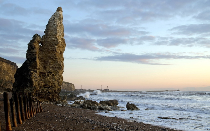 stone - Object, rock - Object, solid, 720P, rock, water, outdoors, idyllic, cliff, tranquil scene, summer, beach, scenics, cloud - Sky, wave, landscape