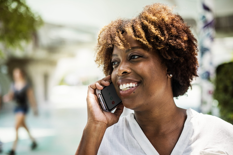 enjoyment, cheerful, portable information device, communication, happiness, conversation, using phone, headshot, emotion, grey, digital, smiling, technology