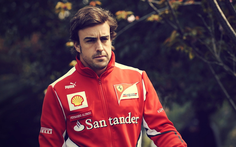 uniform, adult, 2K, Fernando Alonso, hairstyle, red, men, waist up, lifestyles, males, young adult, standing, clothing, serious, focus on foreground, young men