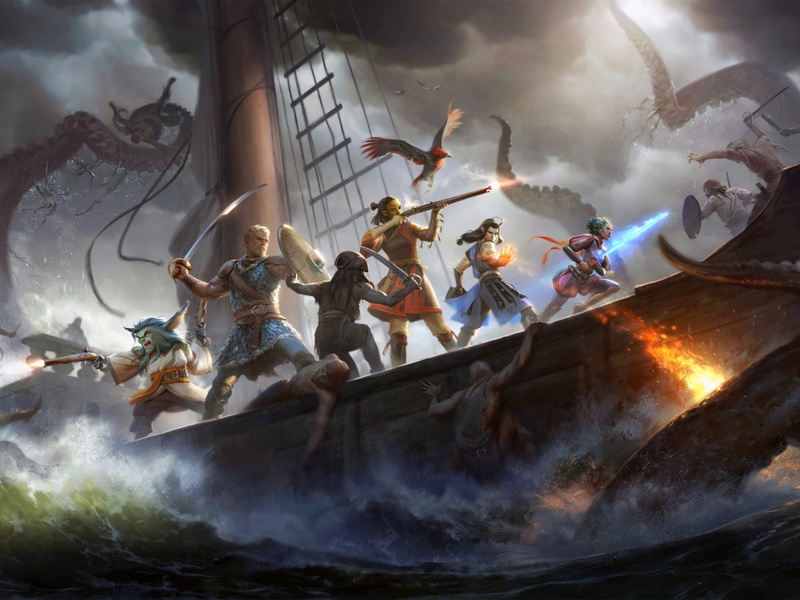 people, fantasy, creature, pillars of eternity, marine, 1080P, ship, sea, deadfire, game, Pillars of Eternity ll Deadfire