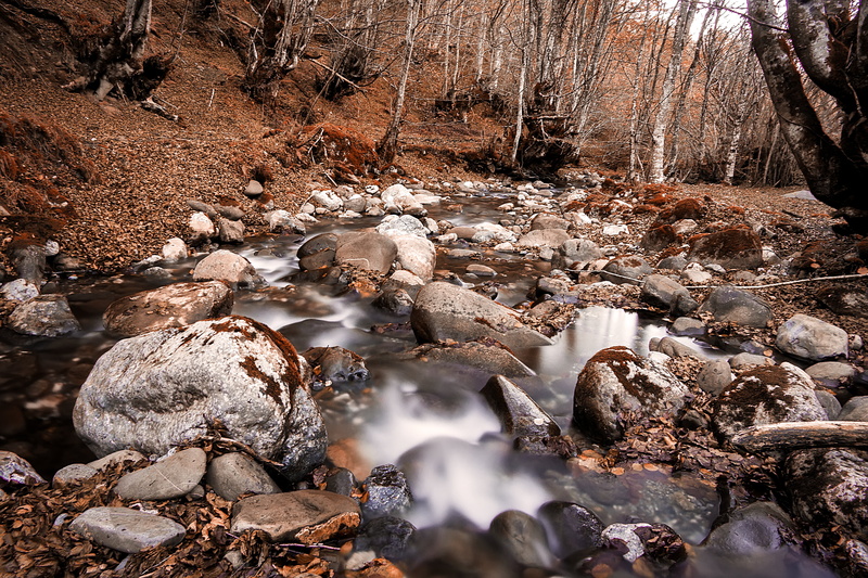 indes, scenics, time, outdoors, rock - Object, Quirós, photography, Ll, landscape, season, day, stream, time lapse photography, water, waterfall, leaf