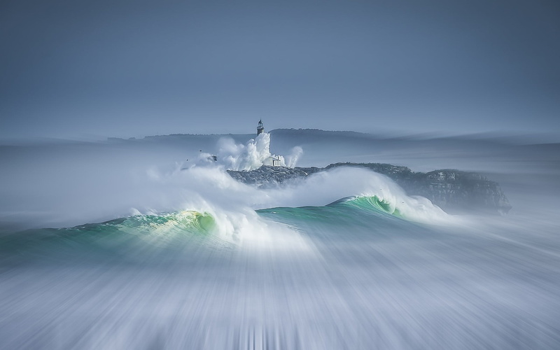 nature, fog, cold temperature, lighthouse, long exposure, no people, winter, landscape, sky, beauty in nature, travel destinations, power in nature, environment