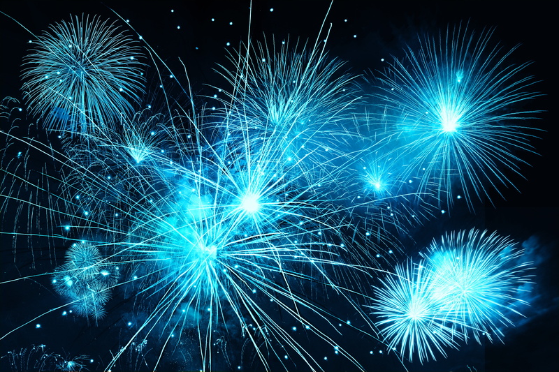 sky, holiday, flash, 5K, blue, fireworks, bright, sparks