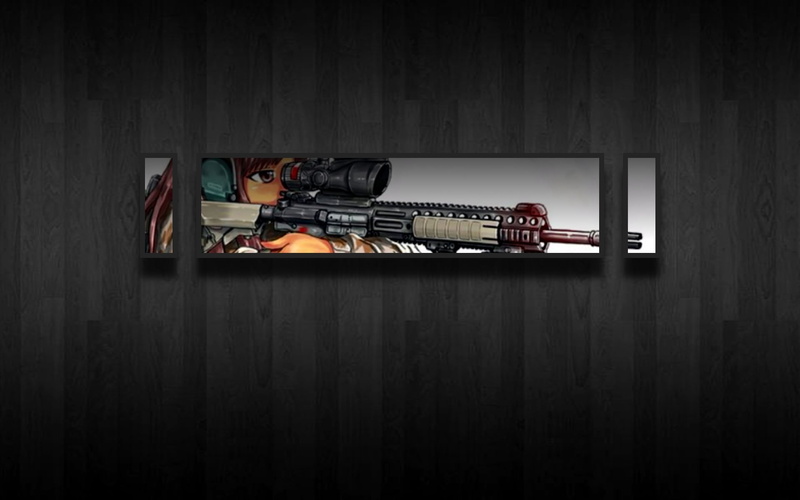 wood - material, Gunslinger Girl, warning sign, rifle, security, no people, aggression, anime girls, black color, table, indoors, picture-in-picture, handgun