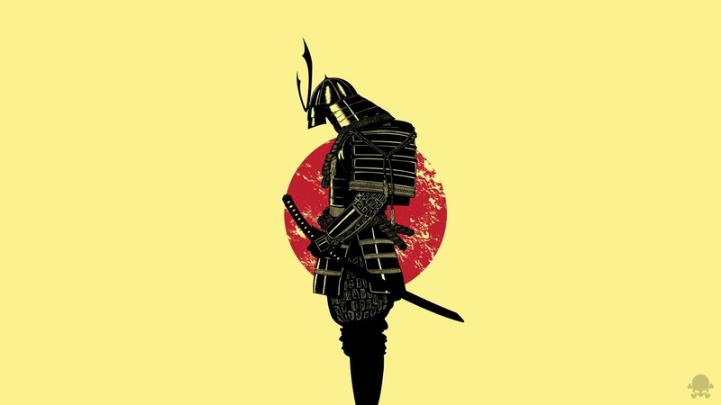 samurai, 1080P, ar, minimalistic, japan, design, gaks, x, illustrations, art, digital, designs, hd, vector, artwork