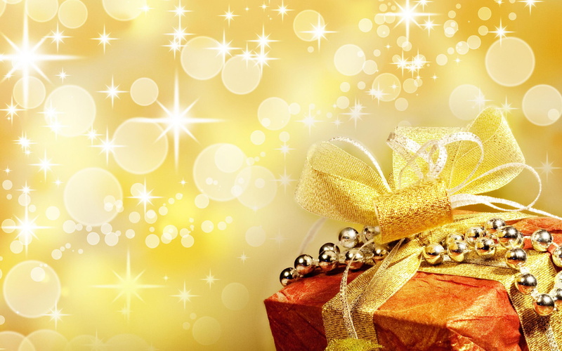 holidays, new year, 3d and abstract, present, 2K, christmas, golden, december