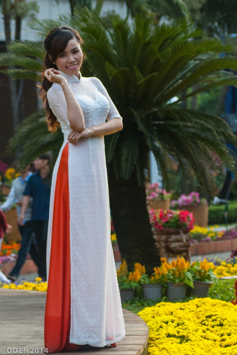 2K, beautiful woman, vietnamese, saigon, clothing, nice, aodai, leisure activity, flowers, young women, religion, outdoors, white, woman, ho chi minh city