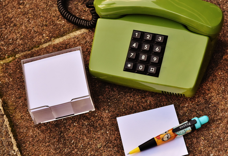 business, copy space, listeners, table, no people, office, eighties, laptop, notes, leave, telephone, call, technology, old, note pad, connection, high angle view