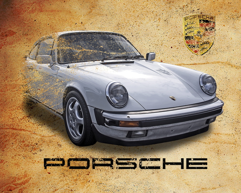 western script, porsche, communication, land vehicle, the past, front view, classic, outdoors, day, text, retro styled, 2K, transportation, eighties, vintage car