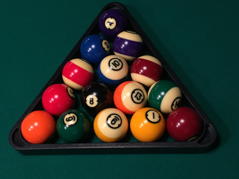 leisure games, balls, green, high angle view, triangle shape, sport, 2K, hobby, arrangement, recreation, multi colored, pool, leisure activity, ball, number