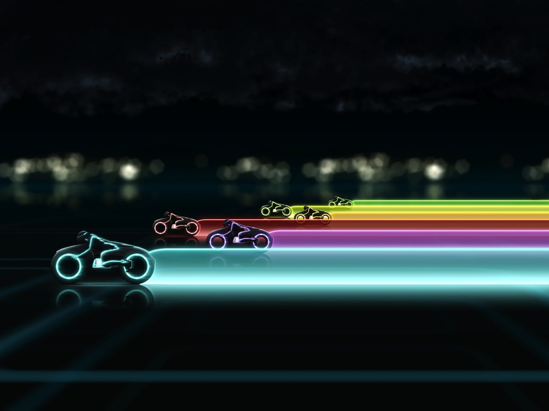 glowing, transportation, light beam, 720P, LightCycle, night, lighting equipment, blurred motion, abstract, car, light trail, Legacy, copy space, Race