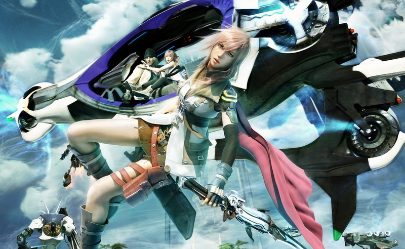 young women, cloud - sky, real people, Final Fantasy, art and craft, Serah Farron, 1080P, day, Snow Villiers, people, Final Fantasy XIII, outdoors, representation