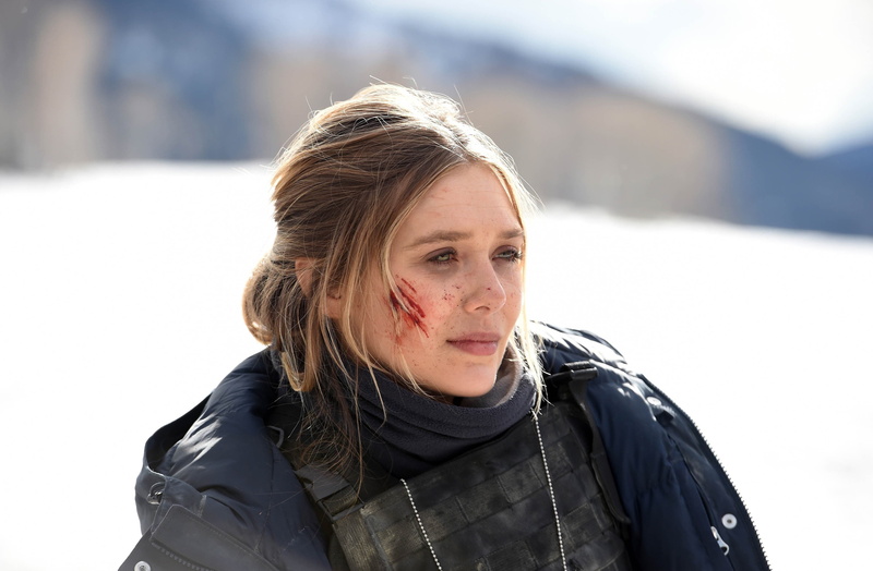 girl, Elizabeth Olsen, blonde, Wind River, bulletproof vest, 2K, blood, snow, film, movie, police, cinema