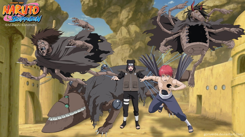 sasori, kankuro, puppet, shippuden, suna, 720P, naruto
