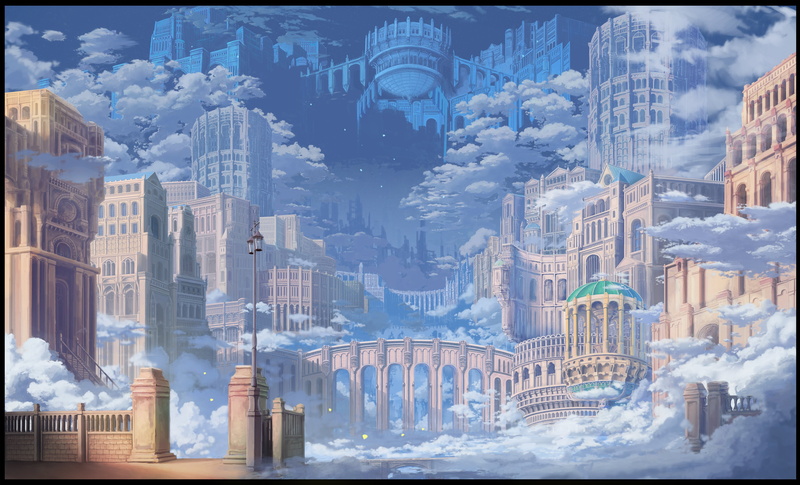 sky, 4K, building, stars, city, original, nobody, yosshii, suna, clouds, scenic