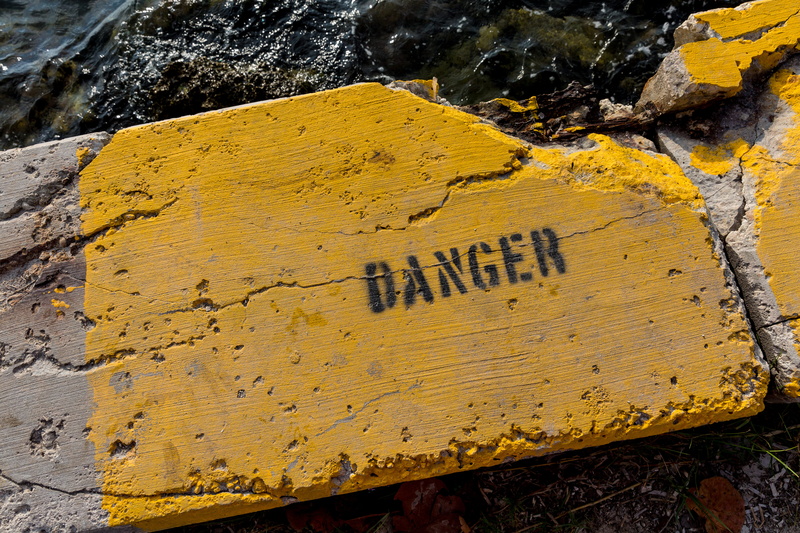 key biscayne, close-up, united states, danger, communication, day, no people, outdoors, nature, ciment, script, plant, 5K, textured, built structure, rock