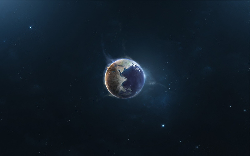 night, blue, dark, no people, glowing, planet earth, Little Big Planet, moon, outdoors, galaxy, orbiting, space exploration, 720P, sky, space, star - space