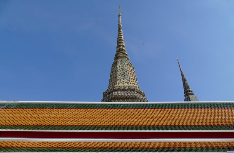 wat pho, built structure, bangkok, religion, buddhism, places of interest, monastery, architecture, place of worship, clear sky, temple, day, belief, world heritage