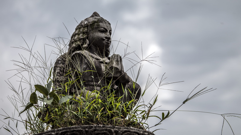 history, day, art and craft, sky, bhaktapur, low angle view, outdoors, no people, plant, goddess, sculpture, horror, statue, 5K, emotion, nature, fear