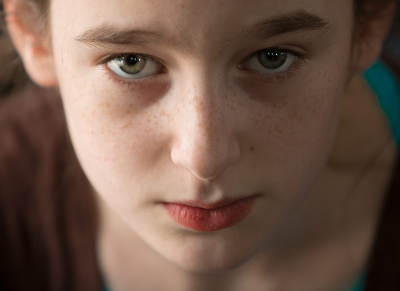 looking at camera, aggression, contemplation, body part, stare, child, eye, eyes, sadness, person, style, model, people, 5K, taking, girls, close-up, emotion