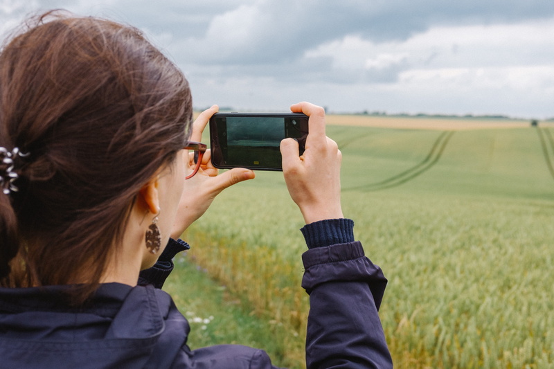 nature, take, phone, outdoors, portrait, travel, communication, journey, smart, hairstyle, summer, hiking, traveler, holding, sky, outdoor, photographing
