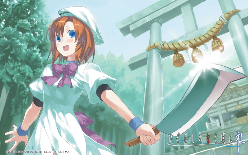 girls, Higurashi No Naku Koro Ni, young women, women, lifestyles, Ryuuguu Reina, anime girls, beautiful woman, sunlight, one person, fashion, hairstyle