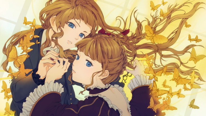brown, Umineko no Naku Koro ni, 1080P, Anime, haired, Umineko: When They Cry, boy, illustration, girl