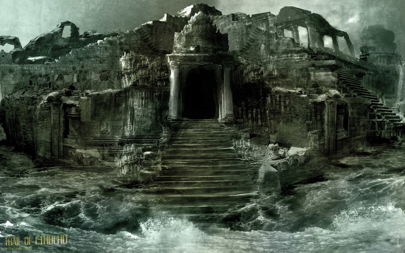 the past, day, architecture, building, ruined, travel, outdoors, motion, travel destinations, water, solid, built structure, Cthulhu, ancient civilization