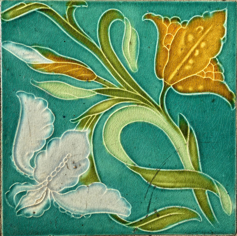 animal, tile, animal wildlife, healthcare and medicine, green color, design, jugendstil, ceramic, plant part, pattern, plant, art nouveau, close-up, beauty in nature