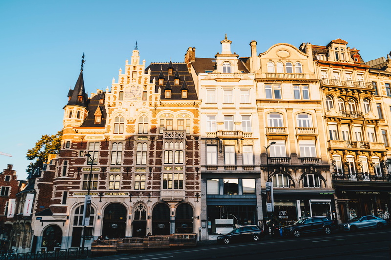 outdoors, travel, golden hour, nature, city, the past, sky, mode of transportation, ornate, belgium, travel destinations, architecture, windows, brussels
