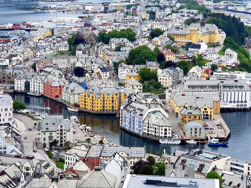 built structure, architecture, sunnmøre, crowded, building, day, ålesund, transportation, mode of transportation, art architecture, town, fjord, sea port