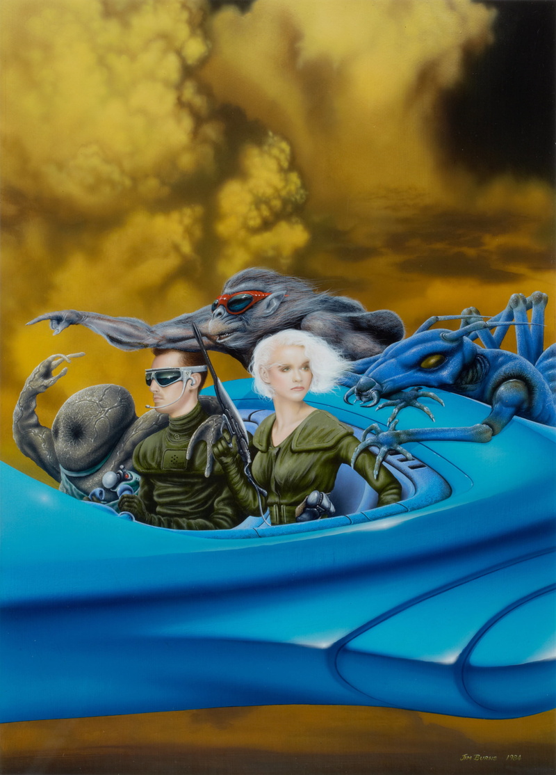 painting, 2K, creature, science fiction, Jim Burns, women
