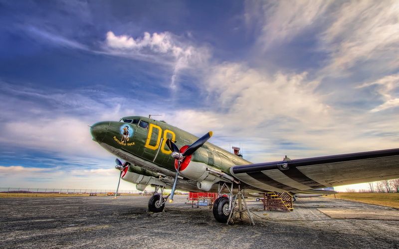 motion, flying, outdoors, travel, cloud - sky, no people, douglas, 1080P, airplane, landscape, c, propeller, nature, day, plane, aircraft, mode of transportation